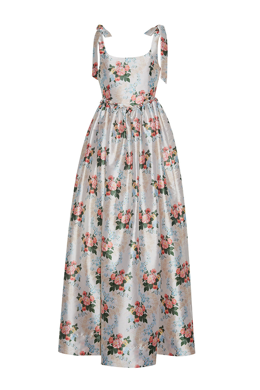 Marie Dress in Floral Brocade