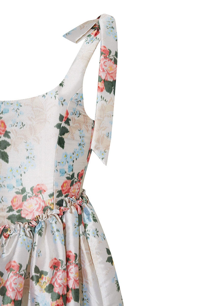 Marie Dress in Floral Brocade