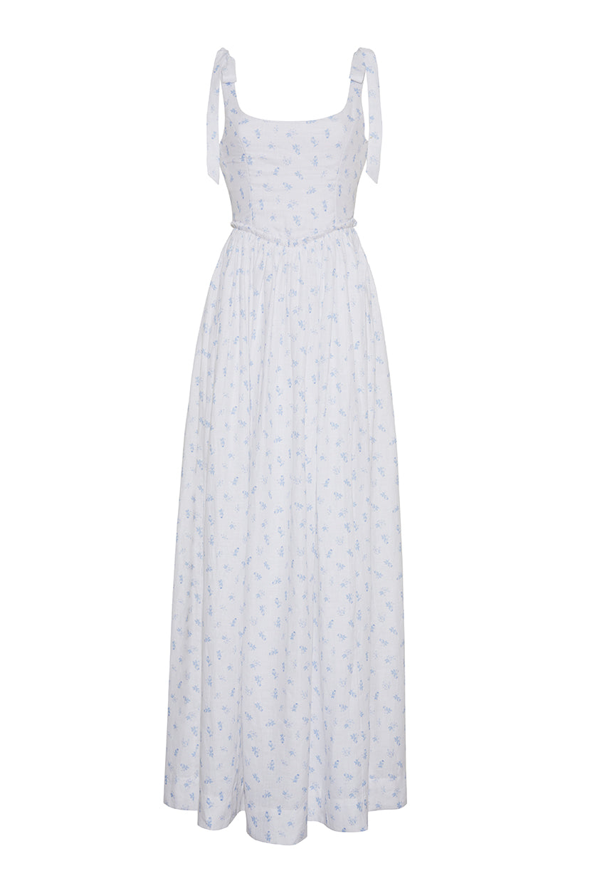 Marie Dress in Ditsy Blue Floral