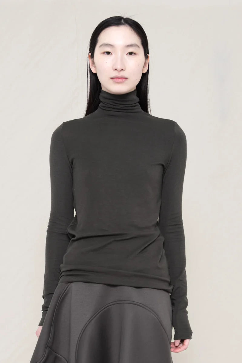 WARM GREY LONG SLEEVE TURTLENECK
