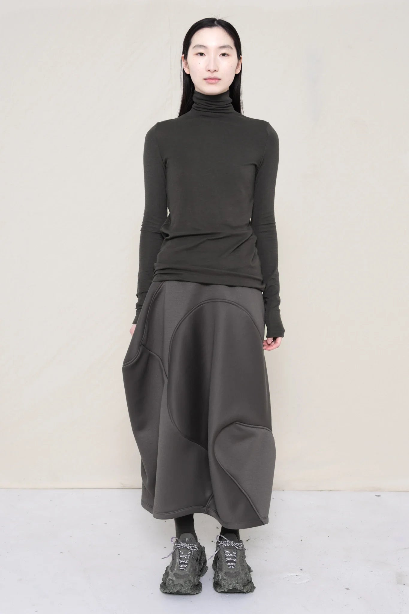 WARM GREY LONG SLEEVE TURTLENECK