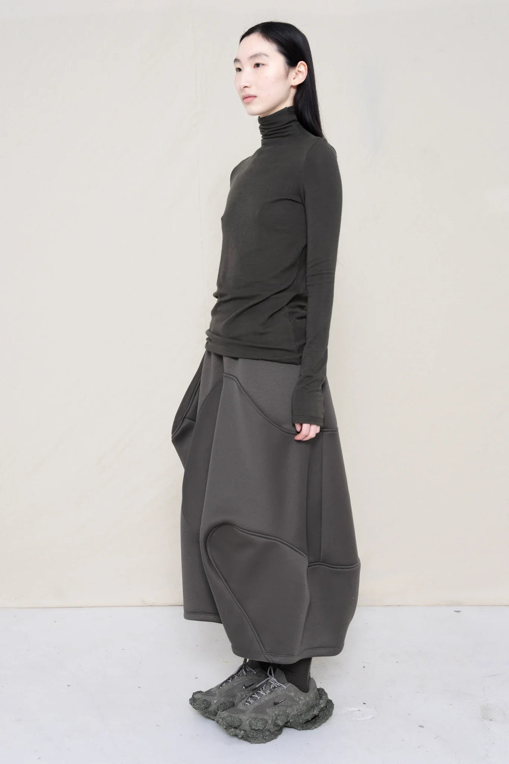 WARM GREY LONG SLEEVE TURTLENECK