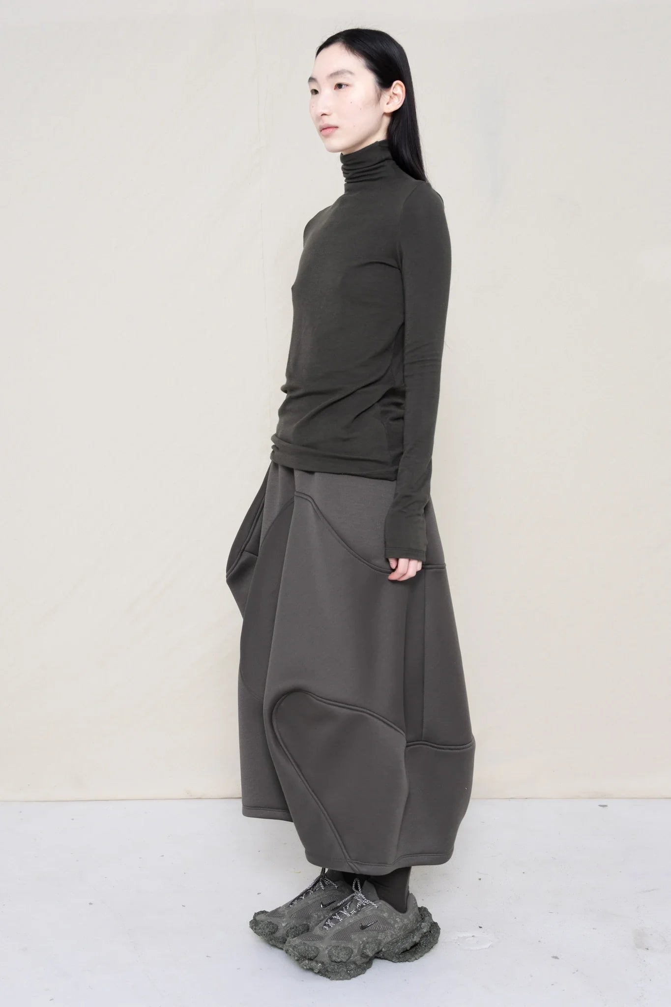 WARM GREY LONG SLEEVE TURTLENECK