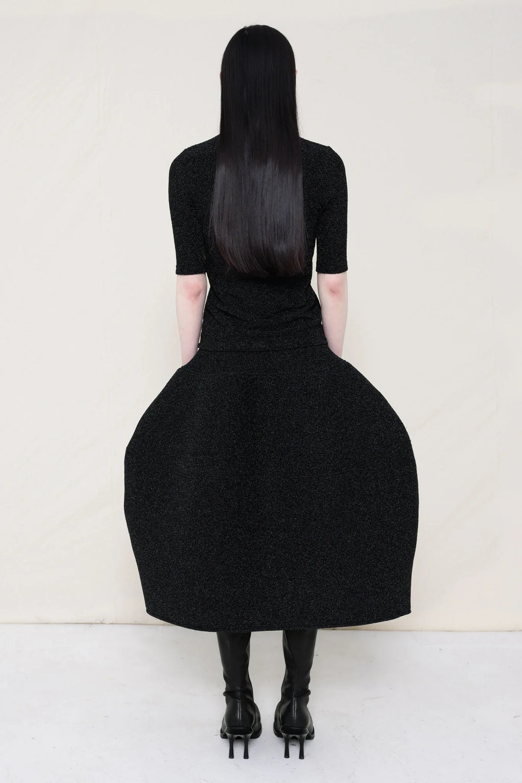 GLITTER BLACK BABY MOCK NECK
