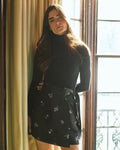 Helena Mini Wrap Skirt in Noir Fleur