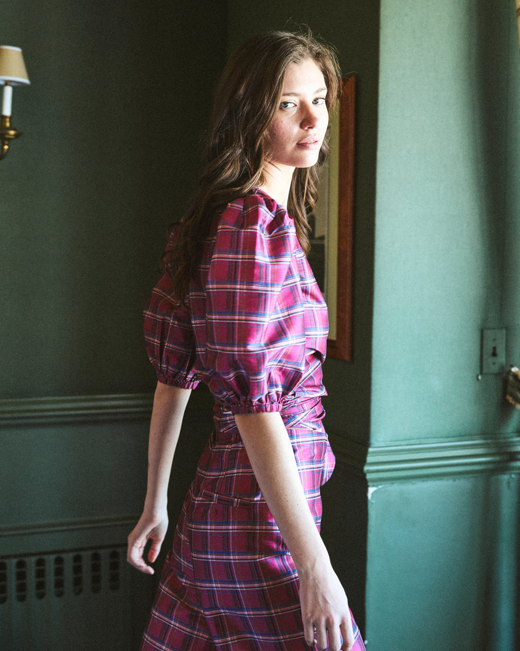 Scarlett Pant in Berry Tartan