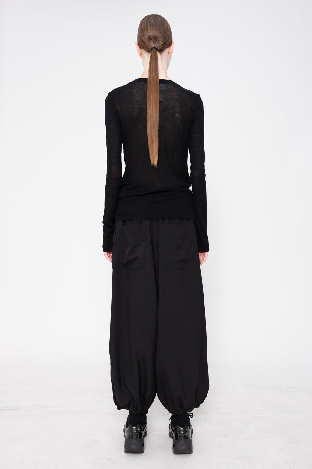 BLACK LONG SLEEVE DOUBLE TOP