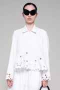 WHITE WATCHING SHIRT JACKET