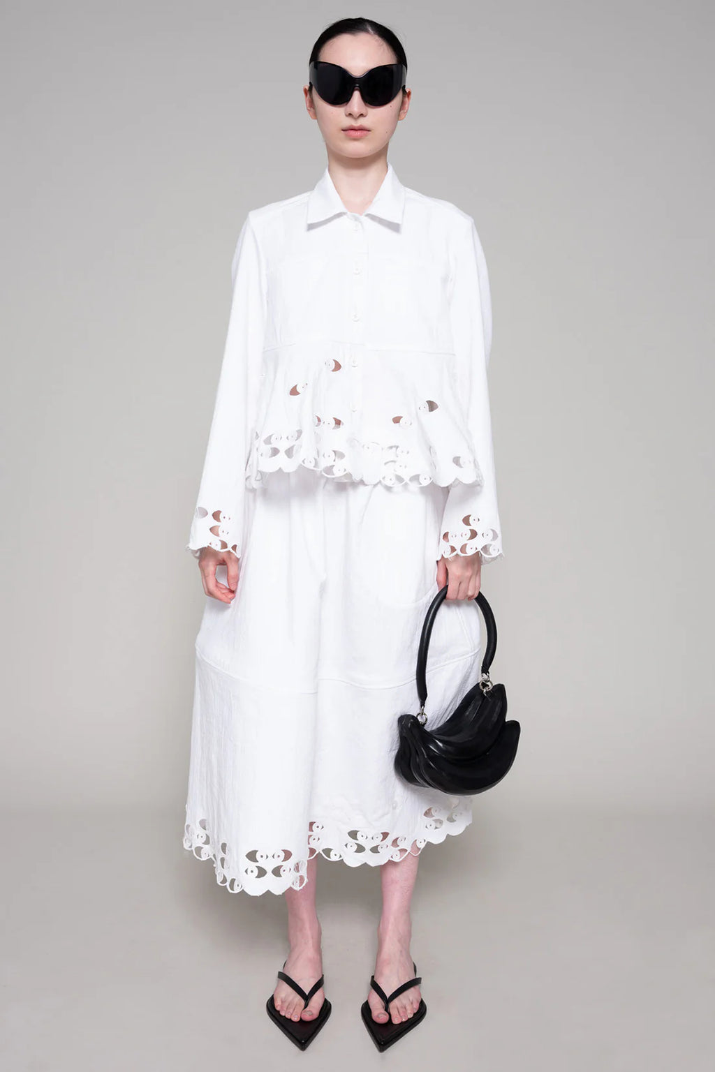 WHITE WATCHING SHIRT JACKET