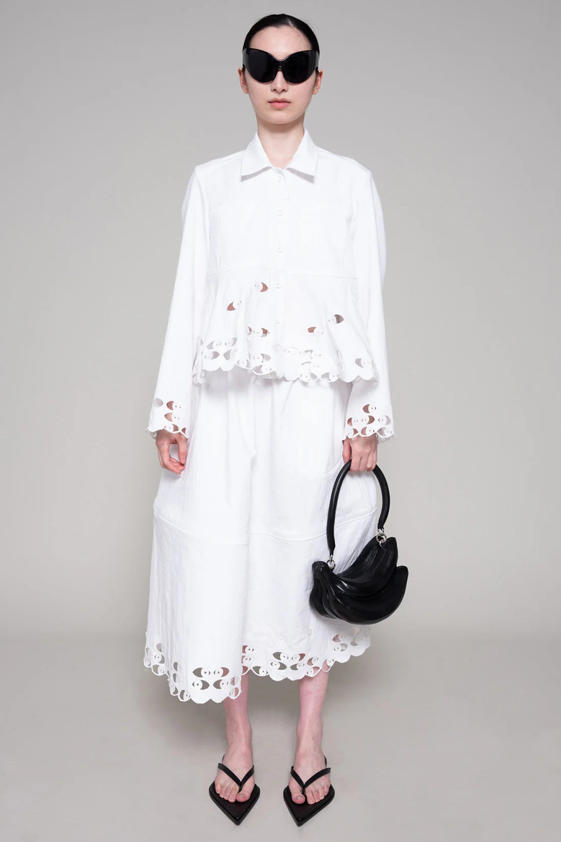 WHITE WATCHING SHIRT JACKET