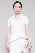 WHITE WAVY FOAM HEM POLO