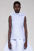 SOFT BLUE SLEEVELESS RIPPLE TOP