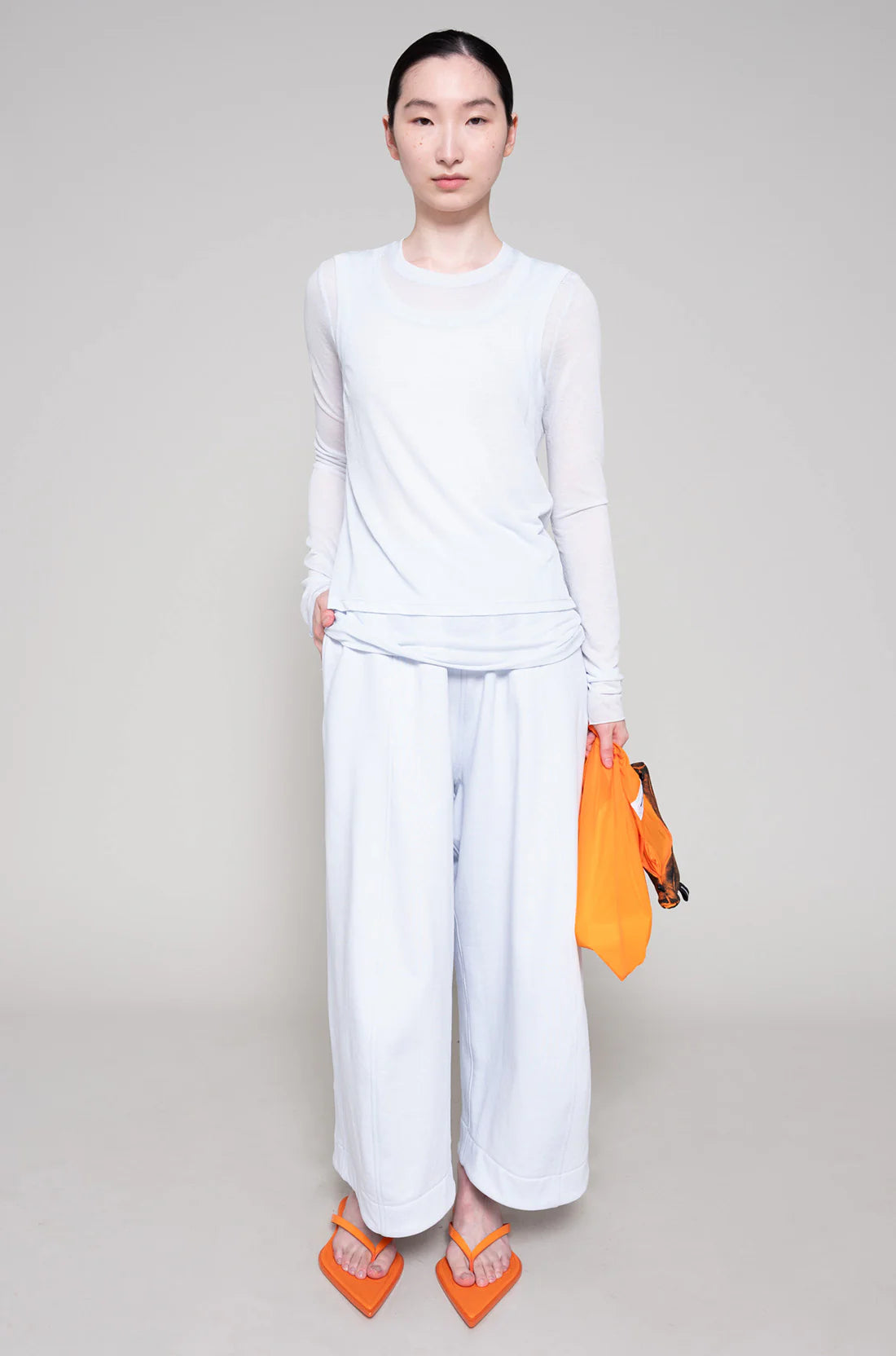 SOFT BLUE LONG SLEEVE DOUBLE TOP