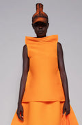 ORANGE SLEEVELESS RIPPLE TOP