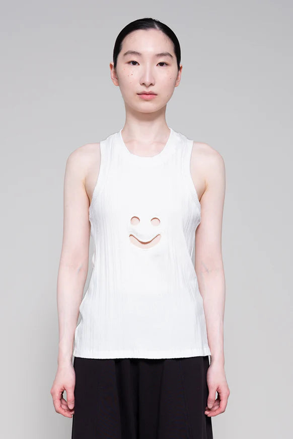 WHITE SMILEY TANK