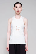 WHITE SMILEY TANK