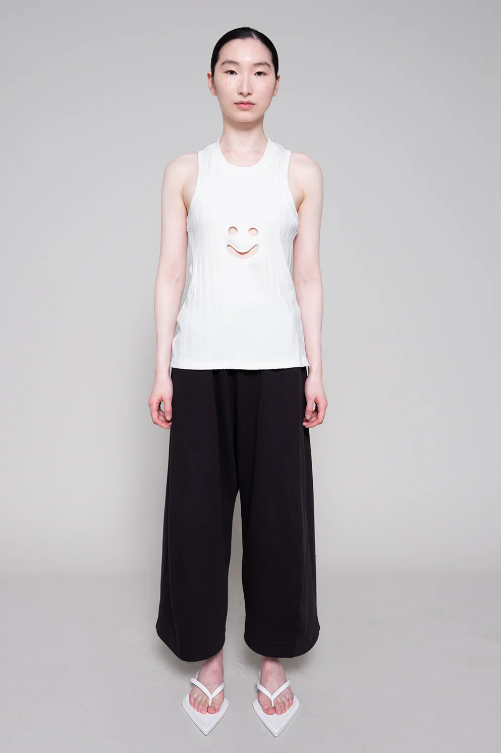 WHITE SMILEY TANK