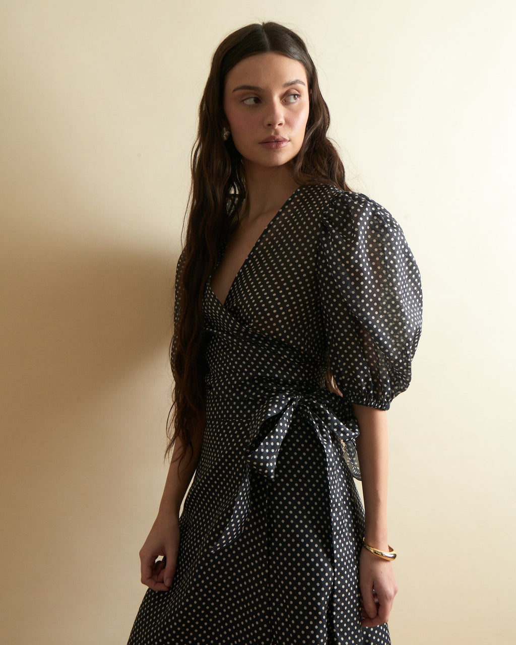 Scarlett Wrap Top in Polka Dot