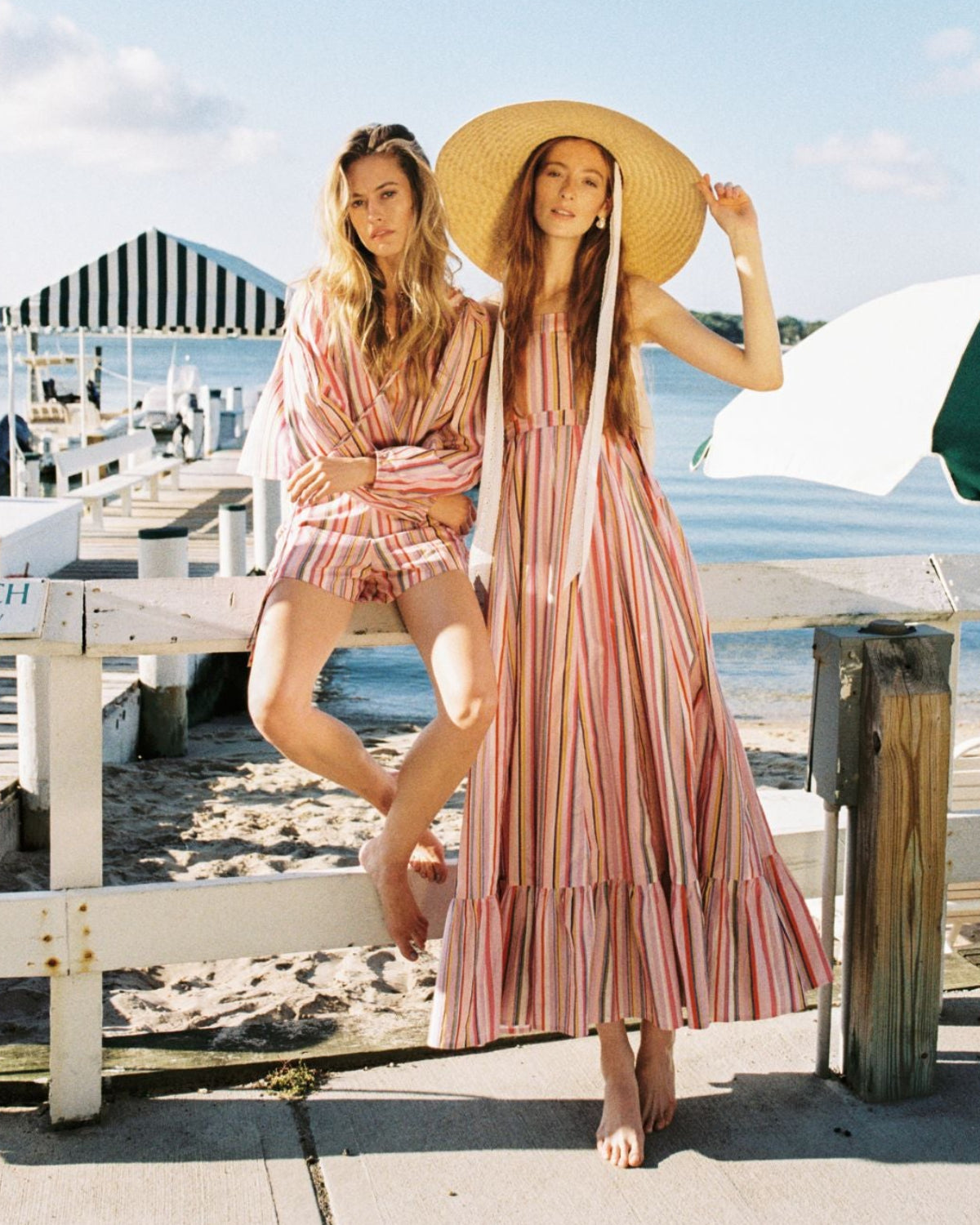 Georgia Dress in Multi Stripe