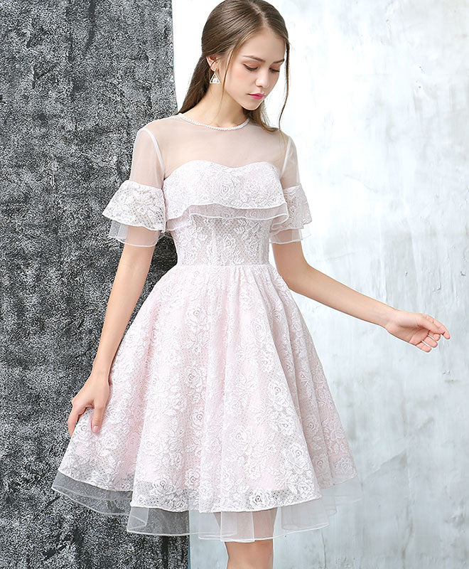 Cute Tulle Lace Short Prom Dress, Cute Homecoming Dress