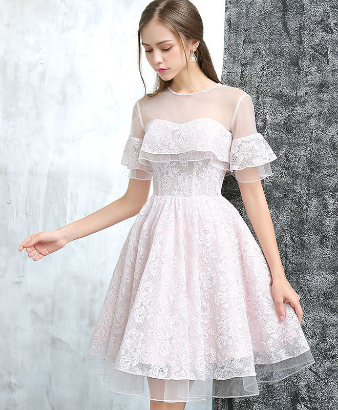 Cute Tulle Lace Short Prom Dress, Cute Homecoming Dress