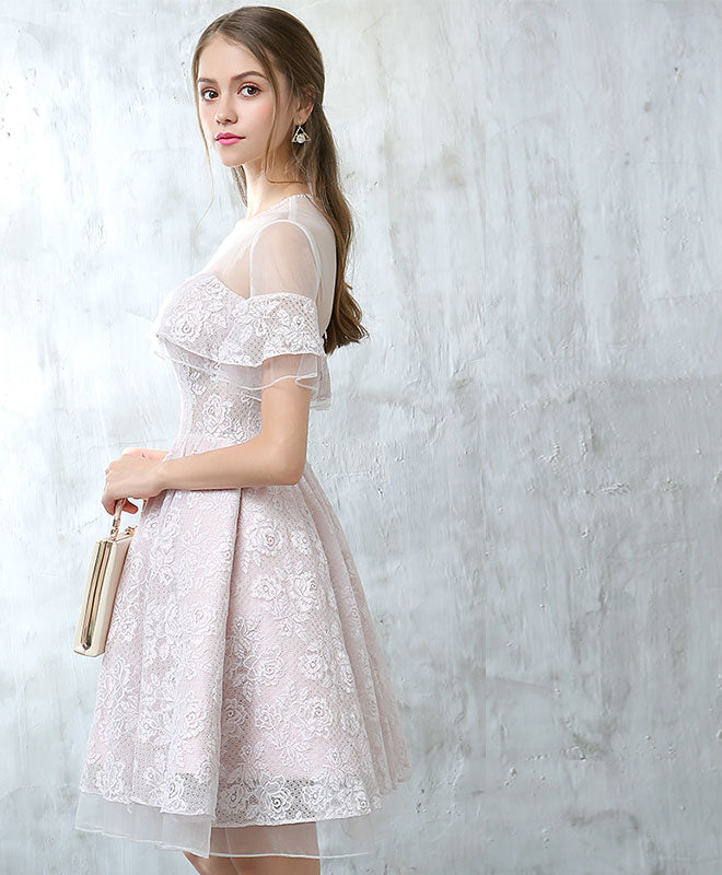 Cute Tulle Lace Short Prom Dress, Cute Homecoming Dress