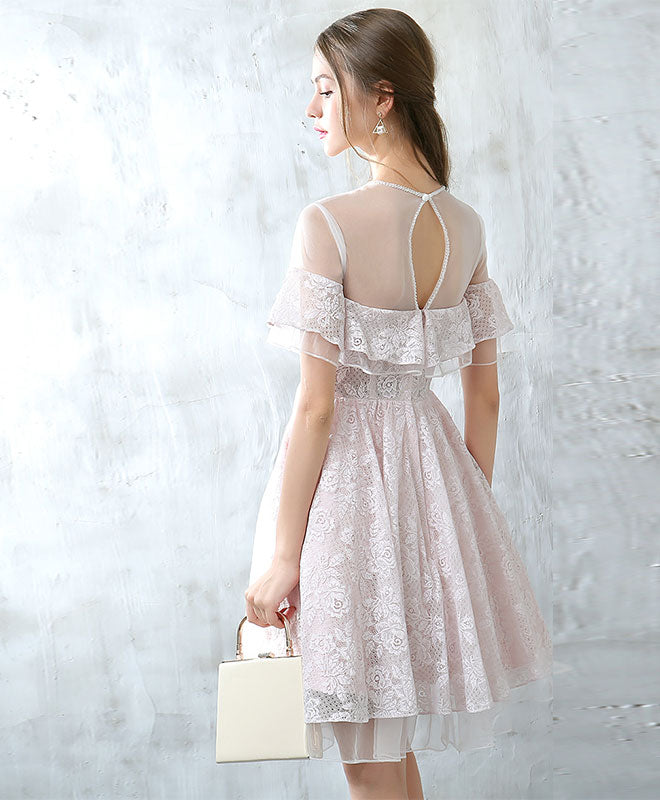 Cute Tulle Lace Short Prom Dress, Cute Homecoming Dress