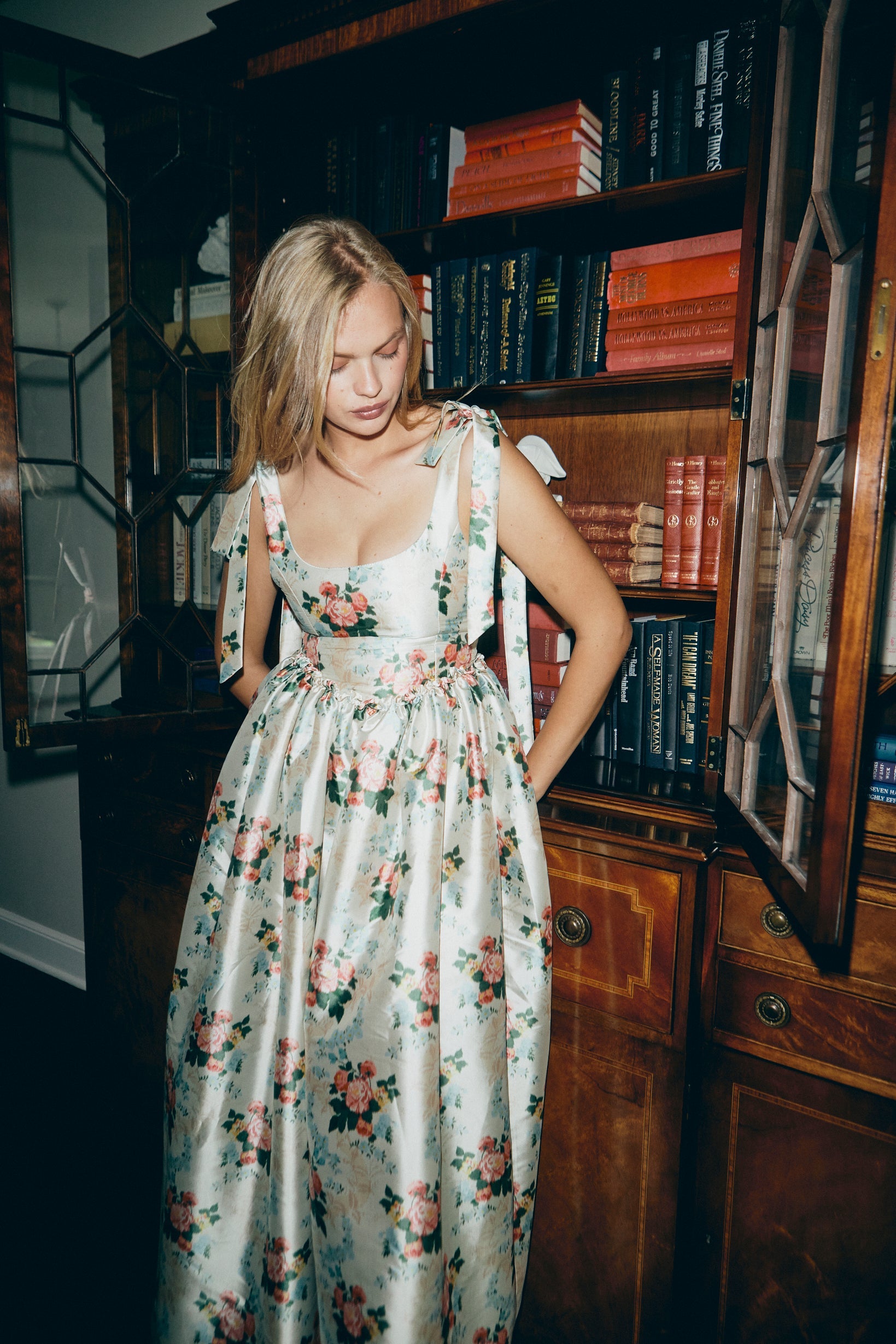 Marie Dress in Floral Brocade