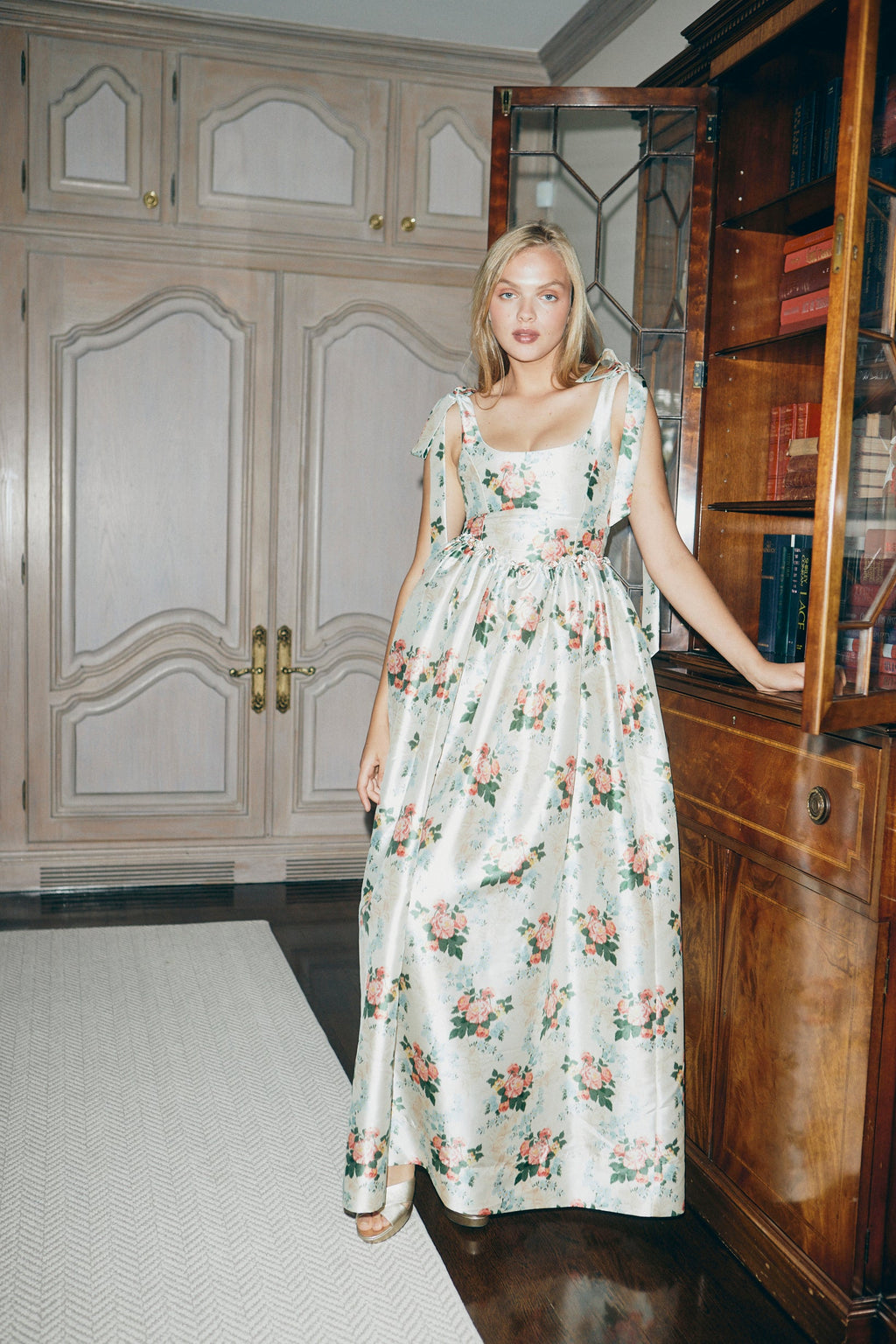 Marie Dress in Floral Brocade
