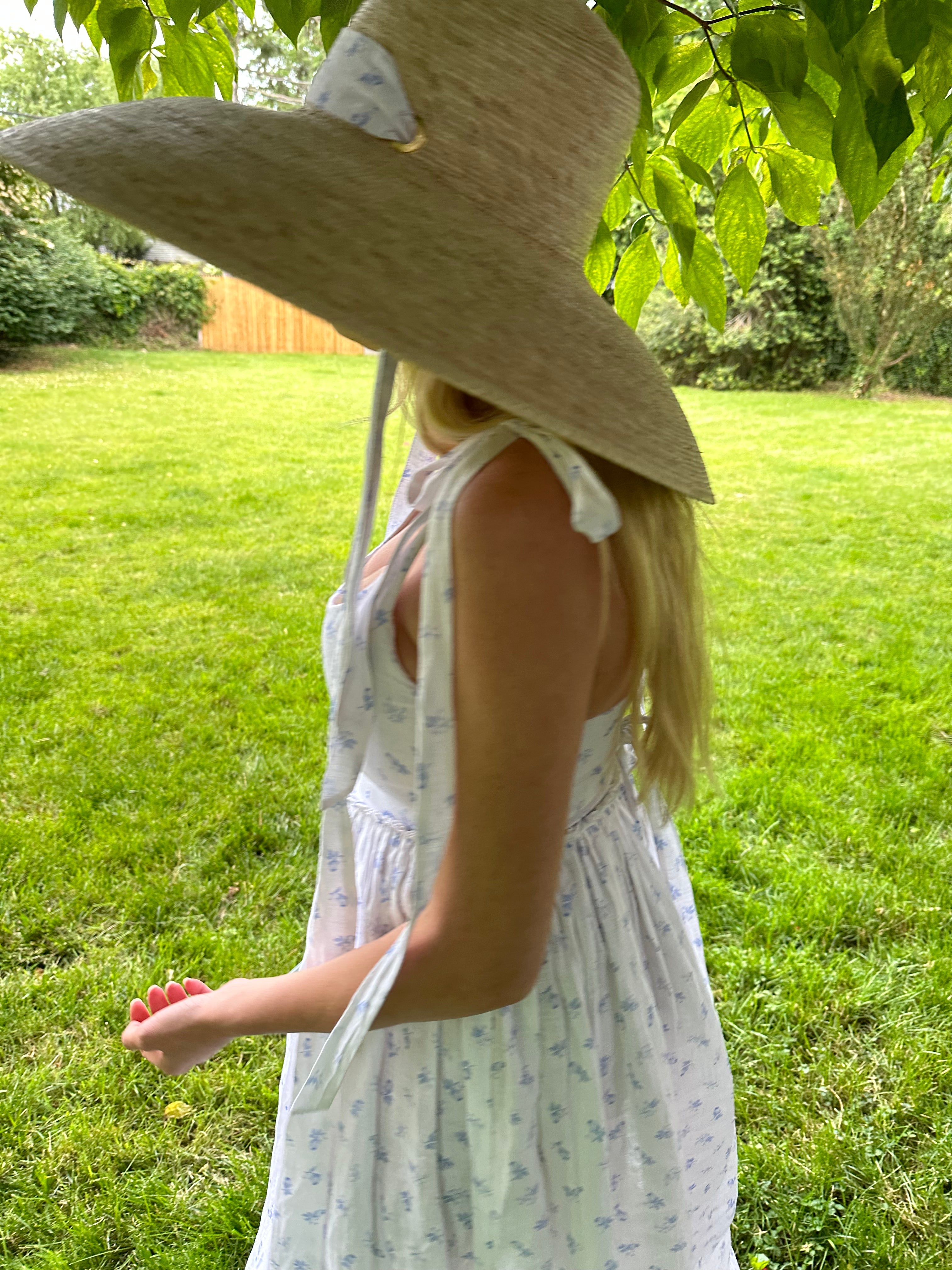 Marie Dress in Ditsy Blue Floral